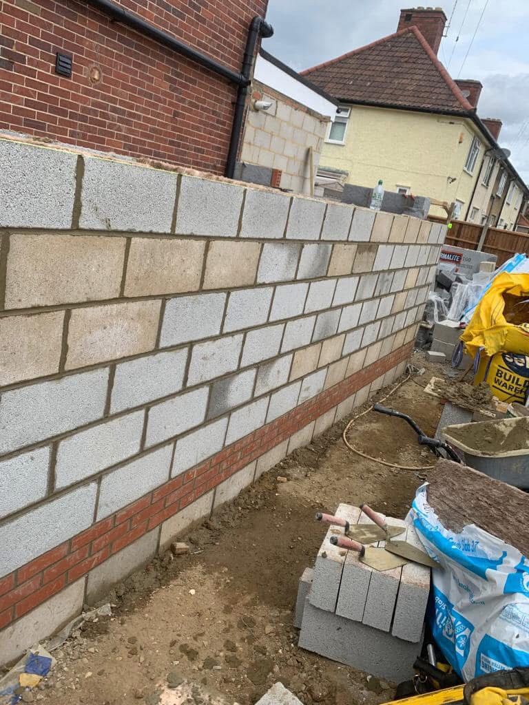 Dagenham: RM8 Double store extension 300mm block work cavity wall