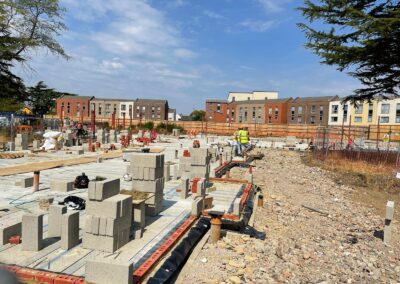 Dartford: DA1 New build care home. DPC Level-Block and beams.